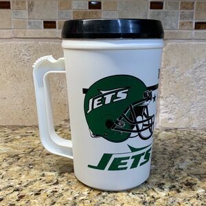 Vintage New York Jets NFL Thermos 22 oz | 1980s–90s Helmet Logo | Made in USA